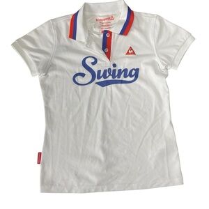 Le Coq Sportif Preppy White Golf Polo Shirt Size Medium